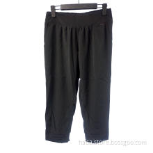 Tall Waist Elastic Black Female Trousers In Summer